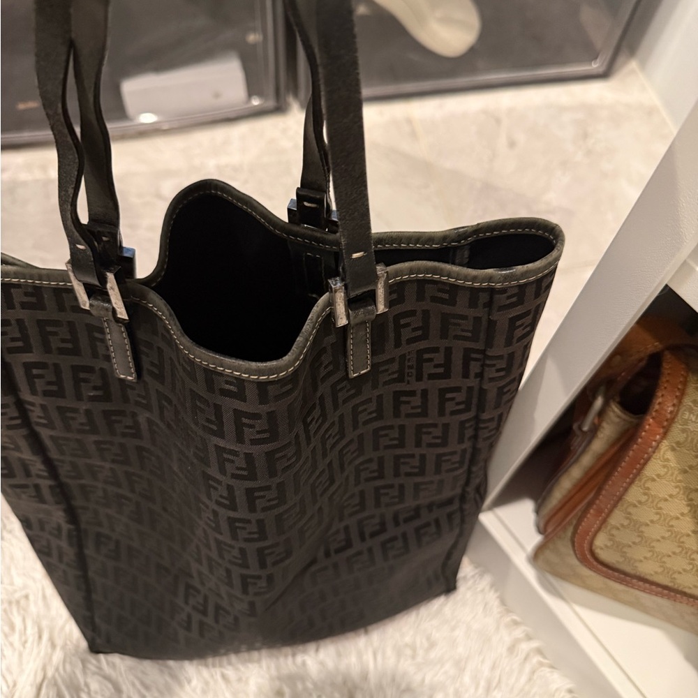 Fendi Black and Brown Monogram Tote - Picture 2 of 4